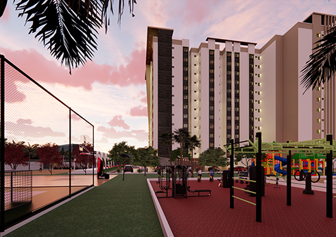 FourWalls 2 BHK floor plan